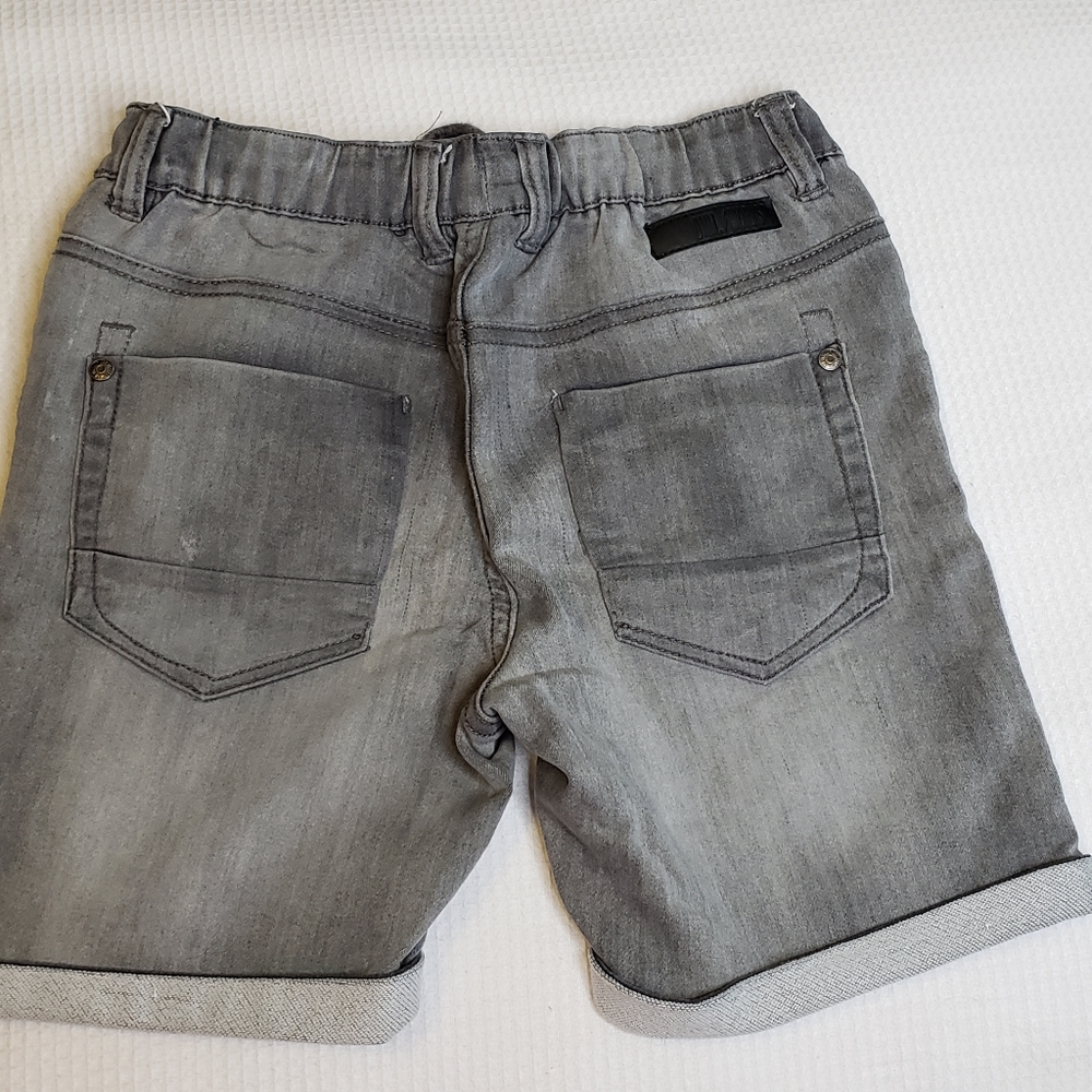 COPY - Jeaniologie Boys Size 8-10 Small Grey Stretch Light Denim Jean Shorts